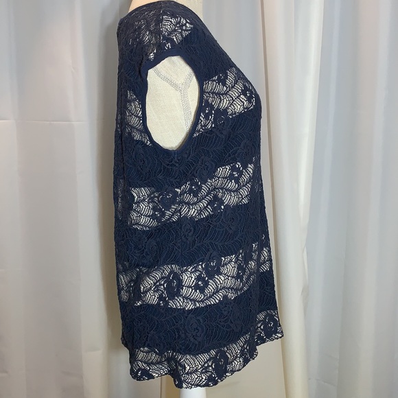 Like new! CJ Banks Lace and Knit Tank Top Blouse - Picture 7 of 8